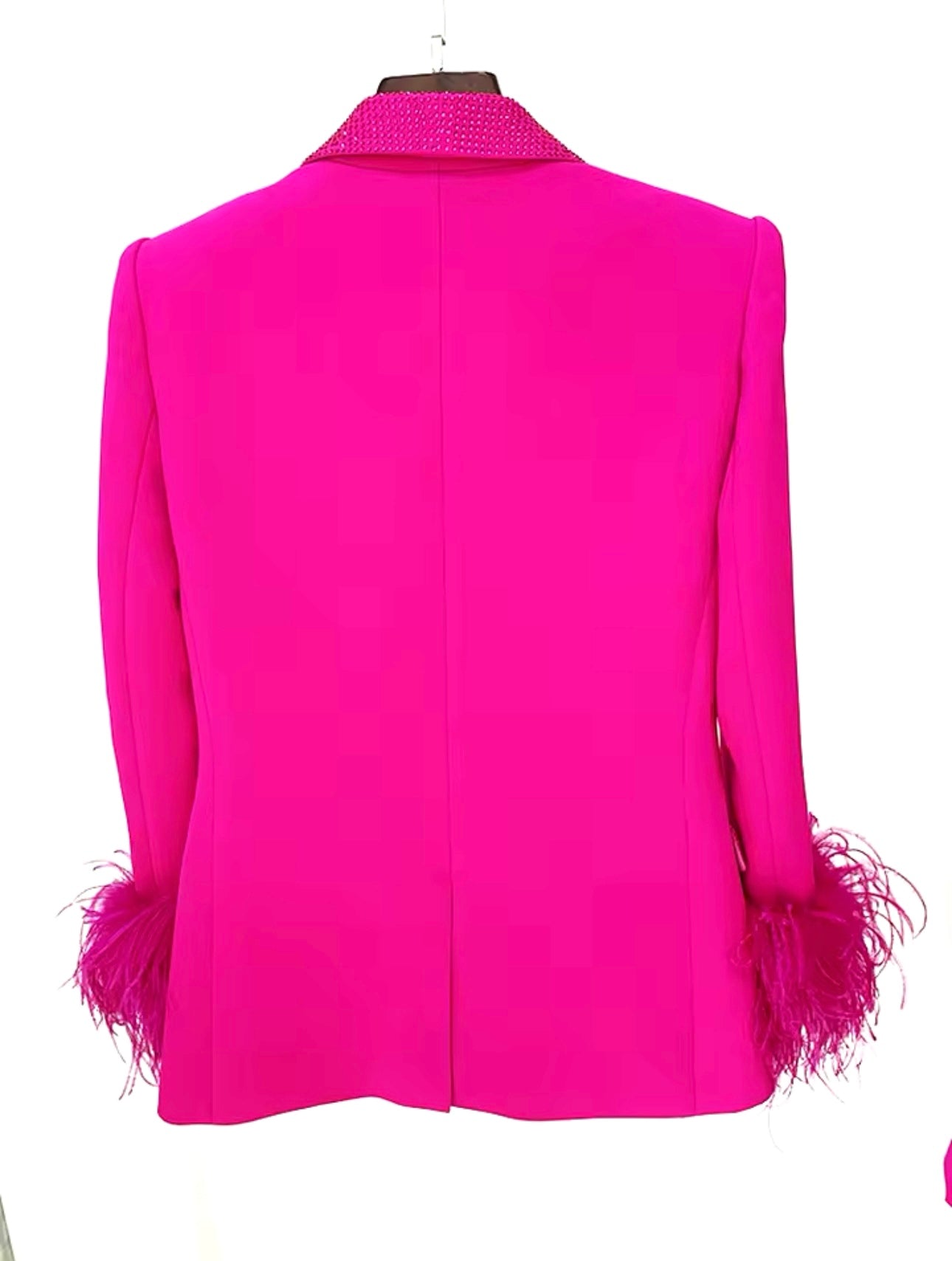 Pink feather blazer set Medium