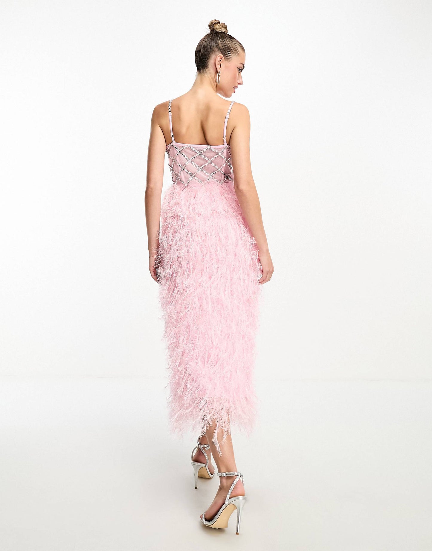 Pink corset feather Midi LARGE