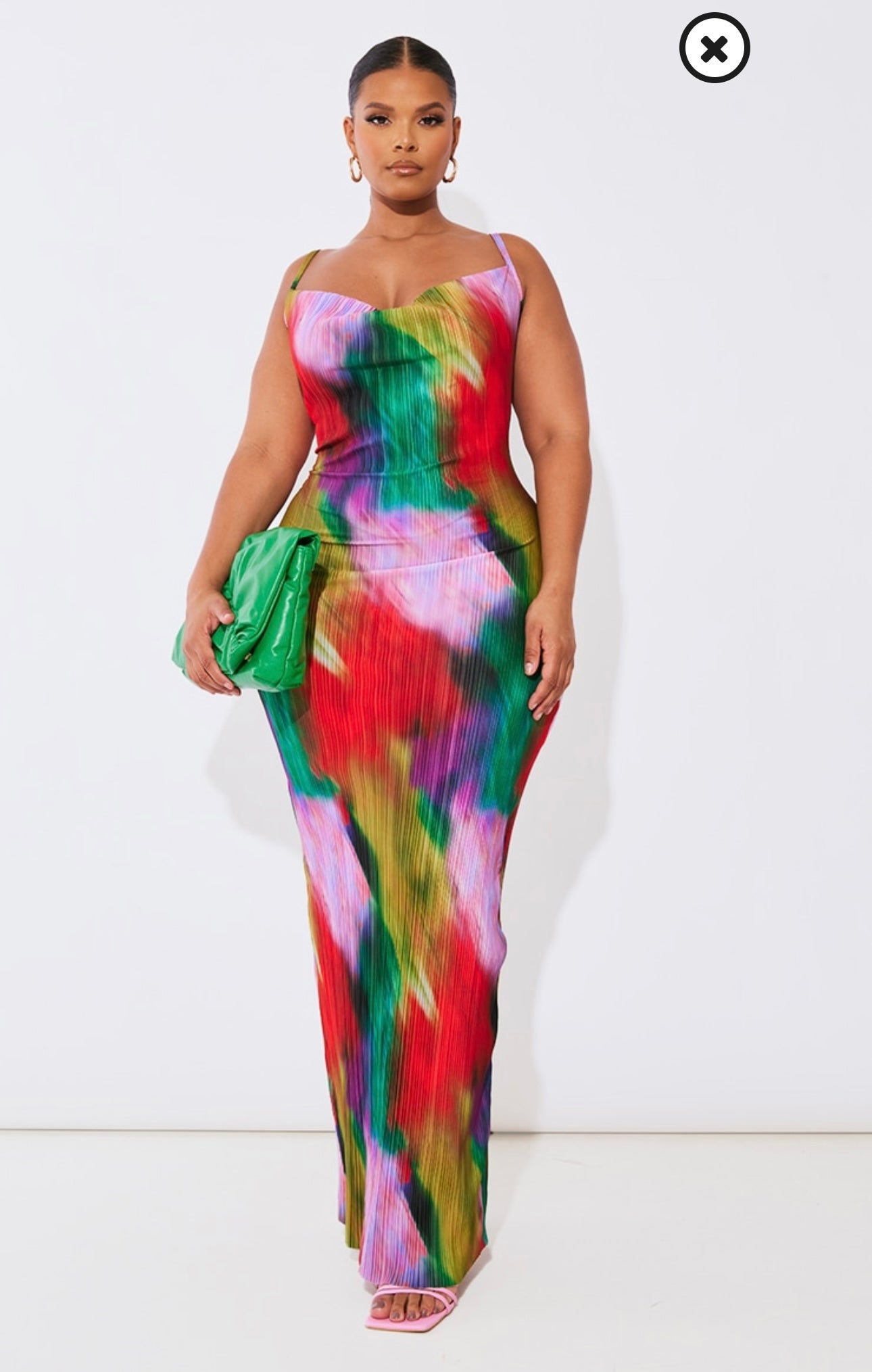 Multi colour Plisse Maxi XXL-XXXL