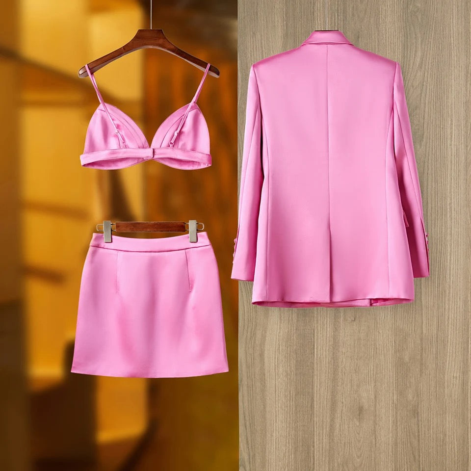 Pink 3piece blazer set SMALL