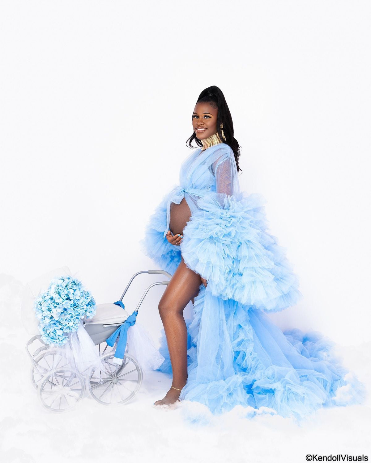 Maternity Tulle frill robes S-XL