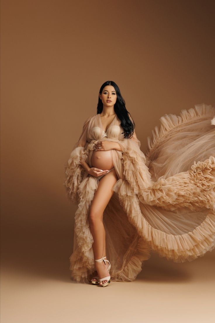 Maternity Tulle frill robes S-XL