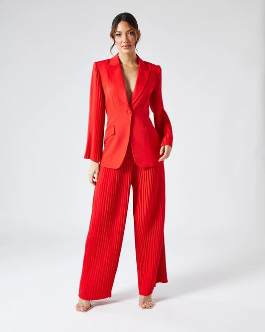 Red pleated suit S-M