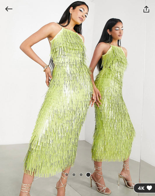 Backless green spike dress Medium